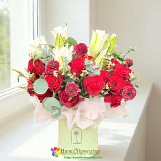 Beautiful birthday flower arrangement delivery Hanoi
