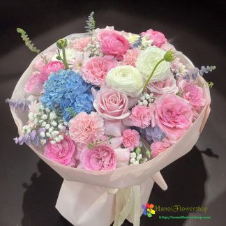 Beautiful assorted flower bouquet delivery Hanoi