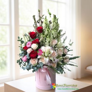 Online birthday flower arrangement Hanoi