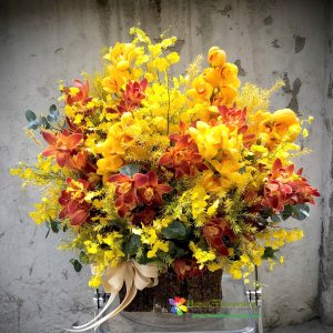 Cymbidium orchid arrangement
