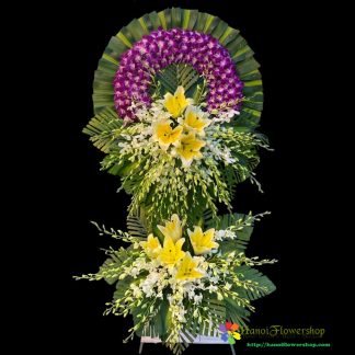 Online flower stand for funeral in Hanoi