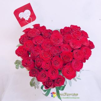 Online heart shaped roses in Hanoi