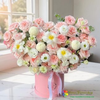Buy pink flower arrangement in Hanoi