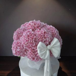 Pink hydrangea arrangement