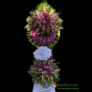 Purple funeral flowers