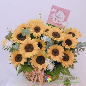 Sunflower basket arrangement