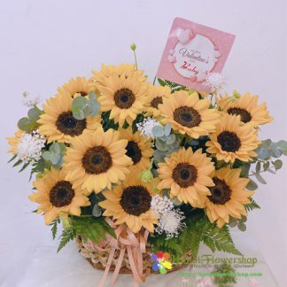Order sunflower basket arrangement in Hanoi