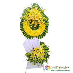 Yellow funeral flowers
