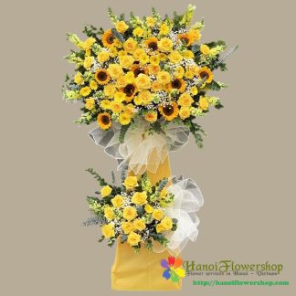 Order congratulation flower shelf in Hanoi