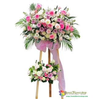 Order congratulatory flower stand in Hanoi