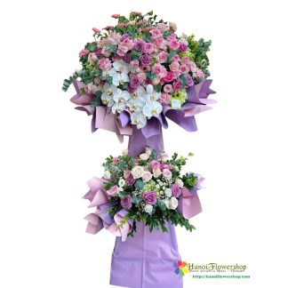 Order purple opening flower stand in Hanoi