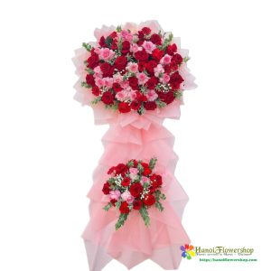 Red congratulation flower stand