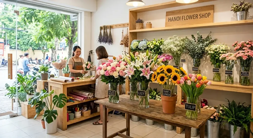 Online flower shop in Hanoi with fresh flower arrangements