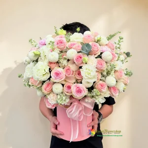Pastel Flower Basket from a Florist Shop in Long Bien Hanoi