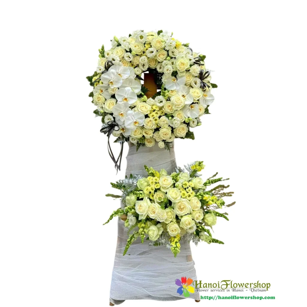 Funeral and sympathy flower arrangements delivered in Hoan Kiem, Hanoi